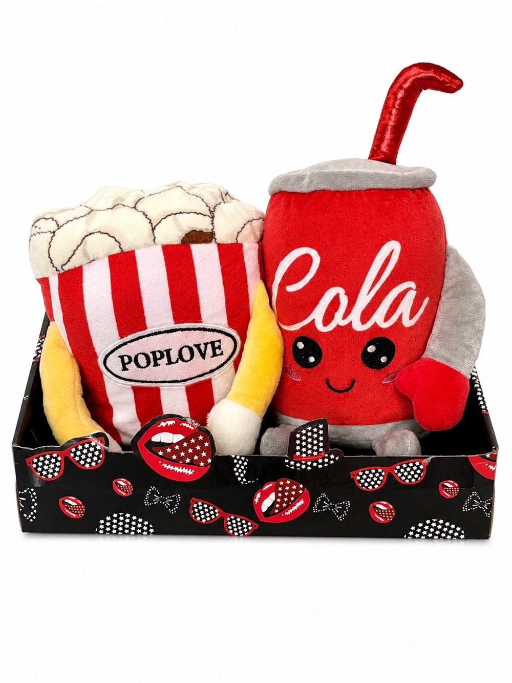 π§Έ 2/$45 - NWT Popcorn Poplove & Cola Couple Plush Gift Set Movie Night Sz 9β 11β - Picture 2 of 8